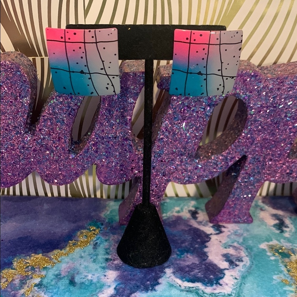 Colorful Gradient Square Earrings